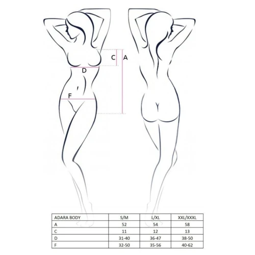ADARA BODY black L/XL Passion - Боді монокіні