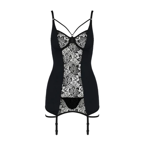 PAULINE CHEMISE black XXL/XXXL - Приталенная сорочка с пажами