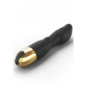 На фото зображено чорний Dorcel Flexi & Joy - Вібратор з регульованим кутом вигину та двома потужними моторами для жінок на світлому тлі.