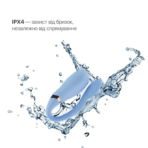 На фото изображен голубой вибратор Zalo - Fanfan set Royal Blue для пар на белом фоне.