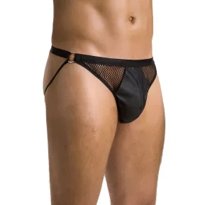 Passion 034 S/M - Черные эротические мужские трусы SLIP OPEN LUKE black