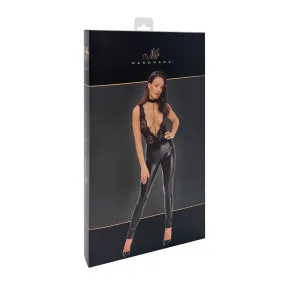 Libido Deep-V catsuit with collar and pearl 