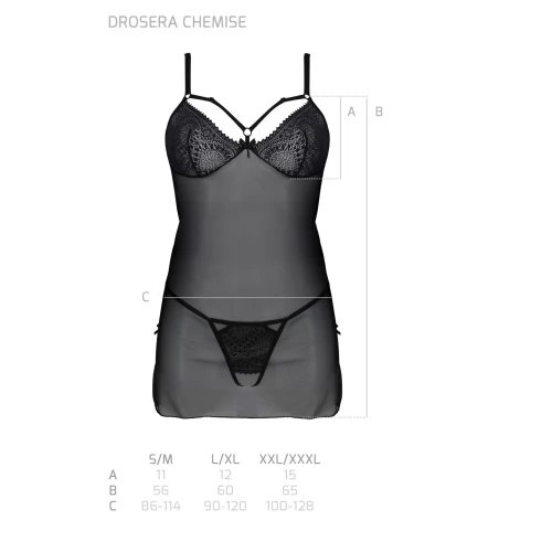 Пеньюар Passion DROSERA BODY black S/M - ECO Passion