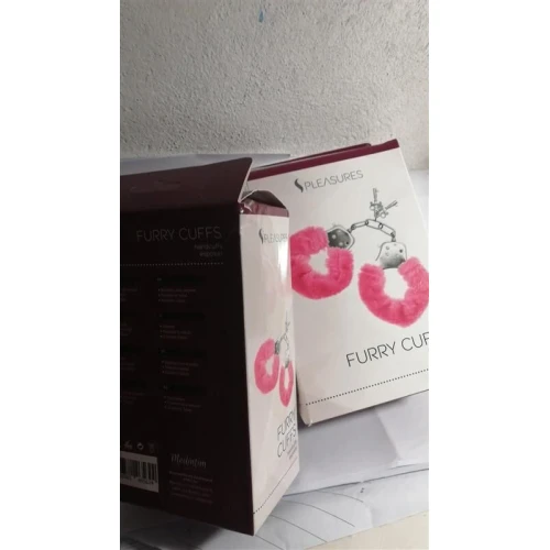 Наручники S Pleasures Furry Cuffs Pink (мятая упаковка!!!)