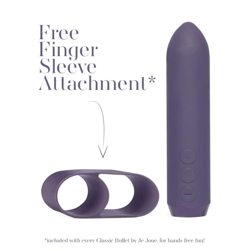 Je Joue — Classic Bullet Vibrator Purple — Вибропуля с фиксацией на палец и мощным мотором 