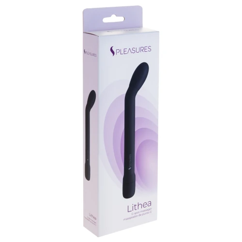 Тонкий вибратор для точки G S Pleasures Lithea Black (мятая упаковка!!!)