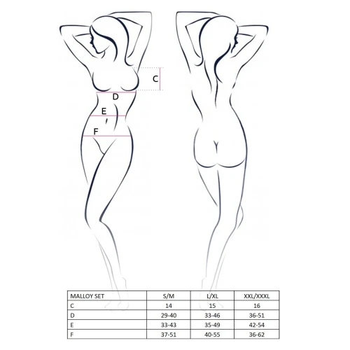 На фото изображена размерная сетка на белом фоне