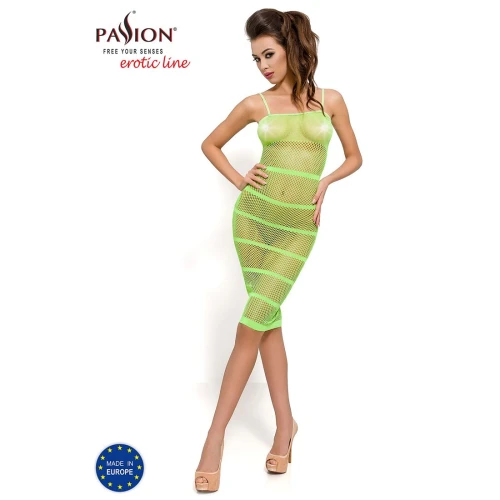 Passion BS033 green - Прозрачный бодистокинг на бретелях