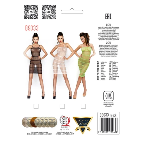 Passion BS033 green - Прозрачный бодистокинг на бретелях