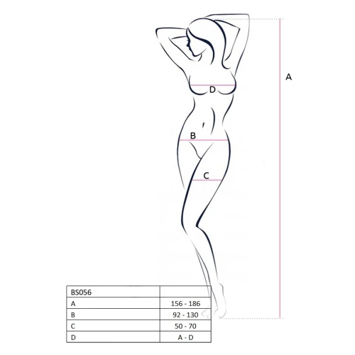 Бодистокинг Passion BS056 white, комбинезон, имитация чулок