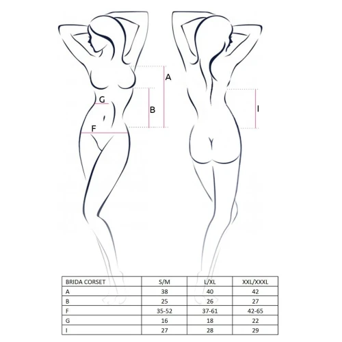 BRIDA CORSET red XXL/XXXL - Эротический корсет с пажами