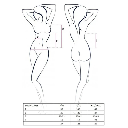 BRIDA CORSET red XXL/XXXL - Эротический корсет с пажами