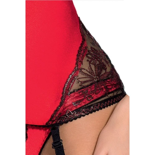 BRIDA CORSET red XXL/XXXL - Эротический корсет с пажами