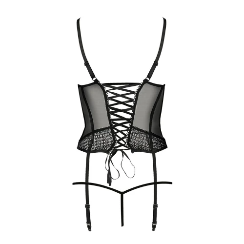 PERDITA CORSET black XXL/XXXL - Эротический корсет с пажами