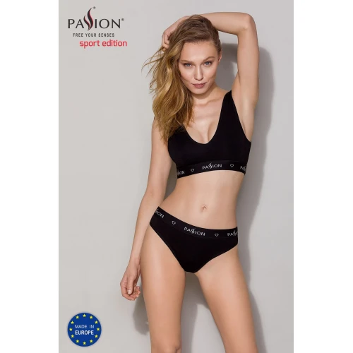 Passion PS004 TOP (M) - Спортивный женский топ (Черный)