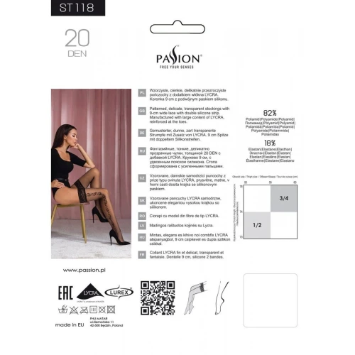 Passion ST118 5 - Панчохи чорні з бічним малюнком