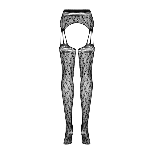 Obsessive Garter S817 S/M/L - Черные колготки