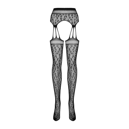 Obsessive Garter S817 S/M/L - Черные колготки