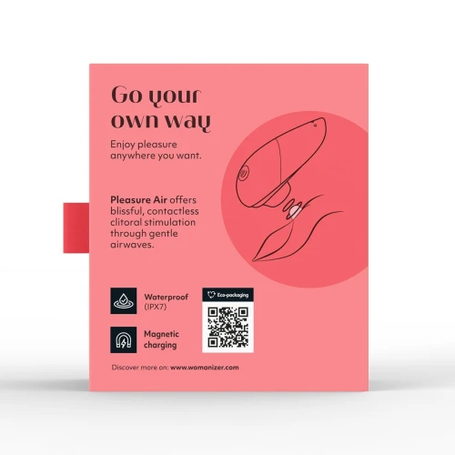 На фото изображен розовый вакуумный стимулятор Womanizer Liberty 2 Rose для женщин на белом фоне.