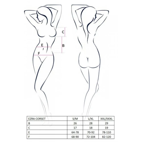 ERZA CORSET black L/XL - Еротичний корсет з декольте