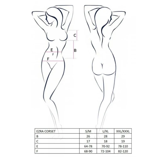 ERZA CORSET black L/XL - Еротичний корсет з декольте