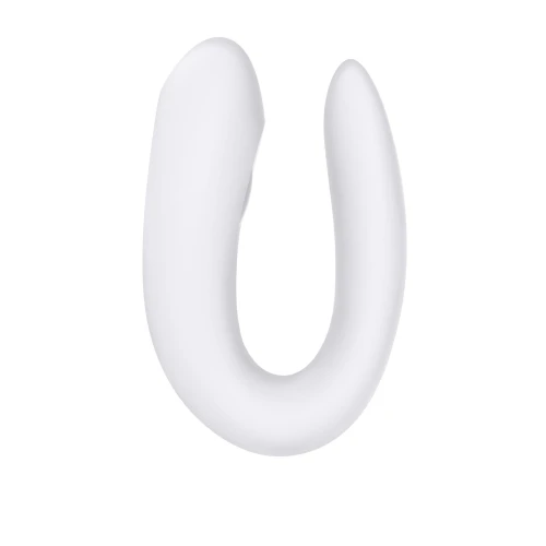 На фото изображен белый смарт-вибратор Satisfyer Double Joy White для пар на светлом фоне