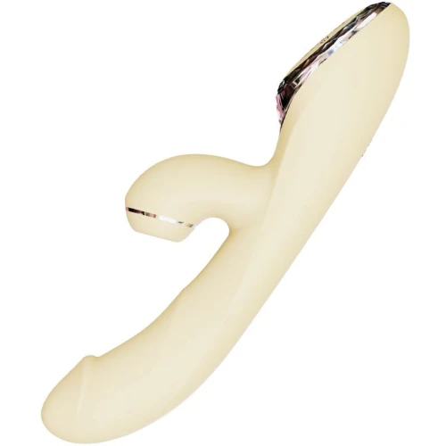 KisToy A—King Pro Yellow — Вакуумний вібратор—кролик з підігрівом і LED екраном