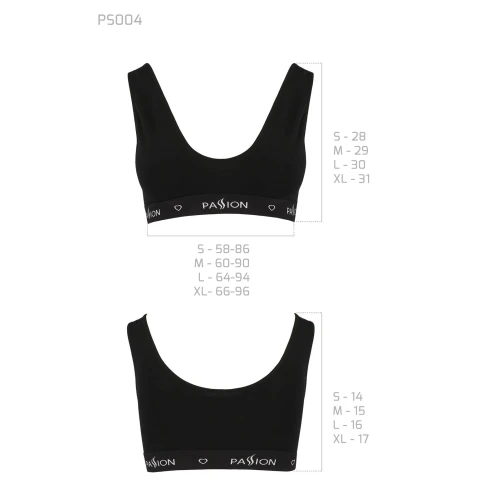 Passion PS004 TOP (S) - Спортивный женский топ (Черный)