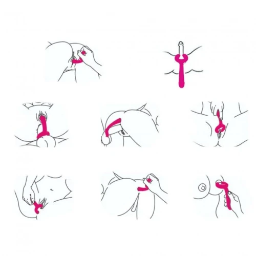 На фото изображен малиновый трехмоторный вибратор Love To Love PLEASE ME  для пар на белом фоне.