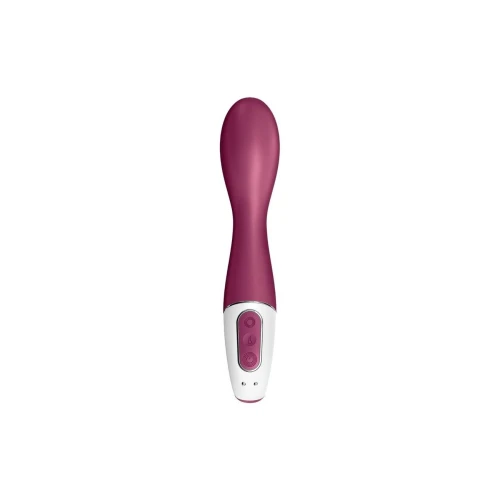 На фото изображен бордовый вибратор точки G Satisfyer Hot Spot для женщин на светлом фоне.