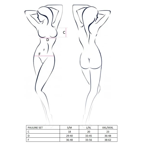 PAULINE SET black XXL/XXXL - Комплект сексуального белья