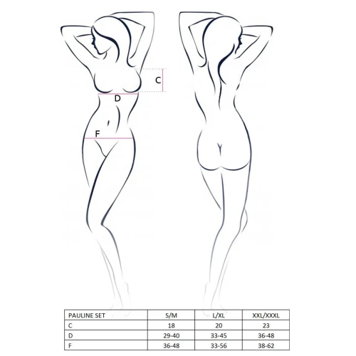 PAULINE SET black XXL/XXXL - Комплект сексуального белья