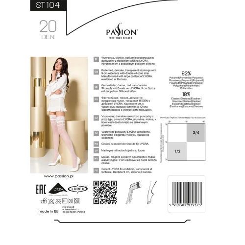 Passion ST104 3/4 nero - Женские чулки