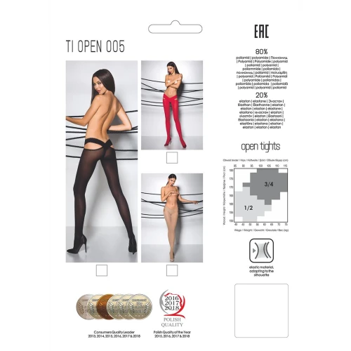 Passion TIOPEN 005 roso 1/2 (60 den) - Эротические колготки