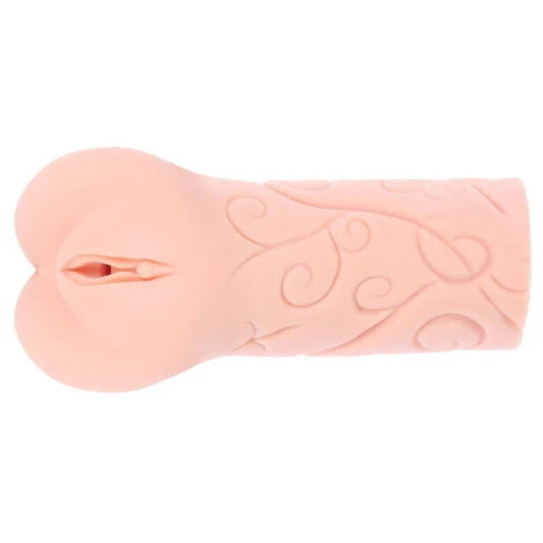 На фото зображено двошаровий мастурбатор-вагіна Kokos Tattoo Double для чоловіків на білому тлі.