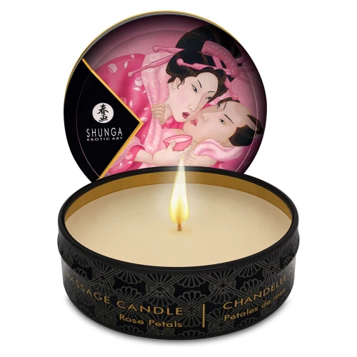 Shunga Mini Massage Candle - Rose Petals (30 мл) - Свічка для масажу з афродизіаками