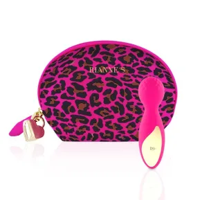 RIANNE S Lovely Leopard Mini Wand Pink - Мини вибромассажер с 7-ю вариантами ритмического рисунка