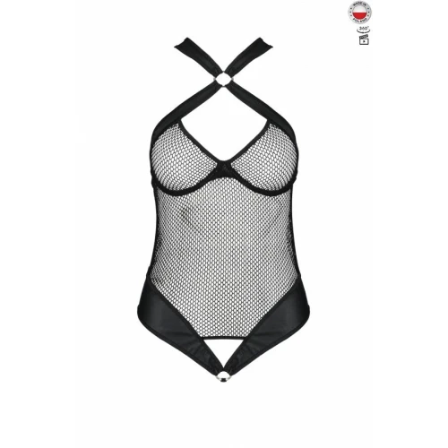 Passion Amanda Body black S/M - Сетчатый боди с халтером