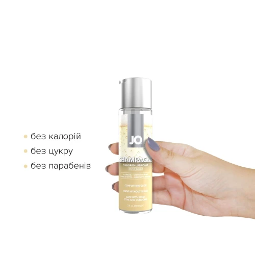 Смазка на водной основе System JO Champagne (60 мл) без сахара, растительный глицерин