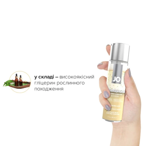 Смазка на водной основе System JO Champagne (60 мл) без сахара, растительный глицерин