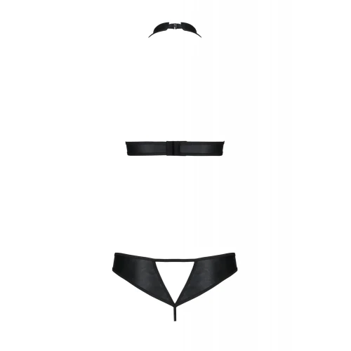 Passion Malwia Set 6XL/7XL - Открытый топ и трусики из эко-кожи 