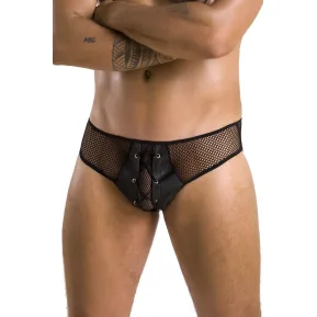 Passion 035 S/M - Чоловічі труси зі шнурівкою спереду SLIP RICHARD black
