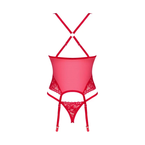 Obsessive Lacelove corset XS/S - Червоний сексуальний корсет