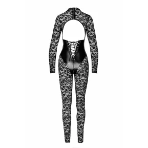 F299 Enigma lace catsuit with underbust