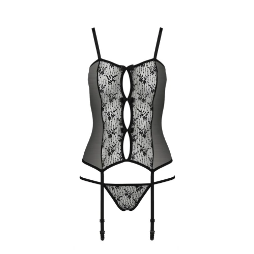 GRACIA CORSET black L/XL - Сексуальный корсет с пажами 