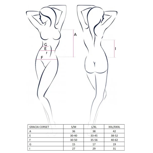 GRACIA CORSET black L/XL - Сексуальный корсет с пажами 