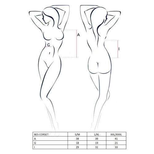 BES CORSET white L/XL - Эротический корсет