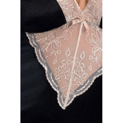 LOTUS CHEMISE black L/XL - Приталенная сорочка с чашечками