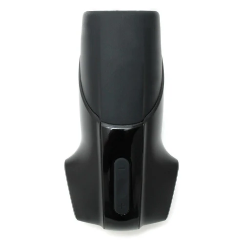 На фото изображен черный мастурбатор с вибрацией Satisfyer Men Vibration для мужчин на светлом фоне