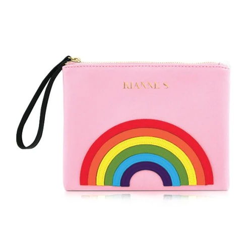 На фото зображена рожева стильна лгбт-косметичка RIANNE S - Classique Vibe Pride Deep Purple для жінок на білому тлі.